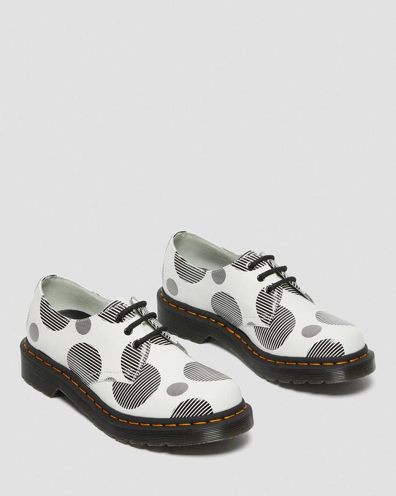 Zapatos Oxford Dr Martens 1461 Polka Dot Smooth Cuero Mujer Blancos | MX 428QMA